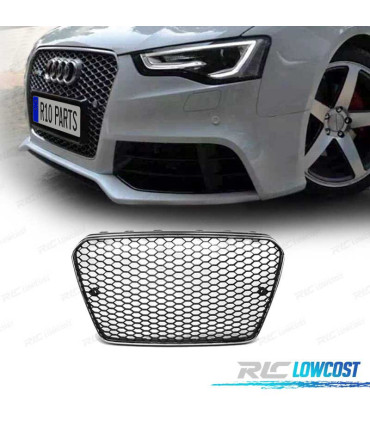 GRELHA FRONTAL AUDI A5 12-16 LOOK RS5 PRETO CROMADO
