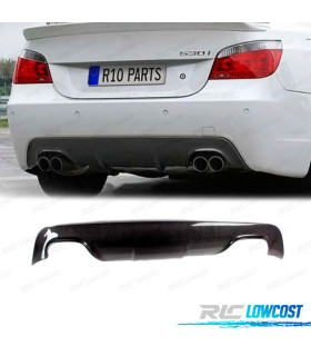 DIFUSOR TRASEIRO BMW E60 03-10 LOOK M SAÍDA DUPLA CARBONO