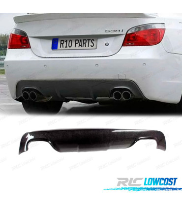 DIFUSOR TRASEIRO BMW E60 03-10 LOOK M SAÍDA DUPLA CARBONO