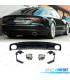 DIFUSOR AUDI A7 S LINE 16-18 LOOK RS7 PRETO BRILHANTE + PONTEIRAS DE ESCAPE PRATEADAS