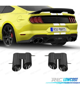 PONTEIRA DE ESCAPE FORD MUSTANG 15-22 LOOK GT500 PRETO BRILHANTE