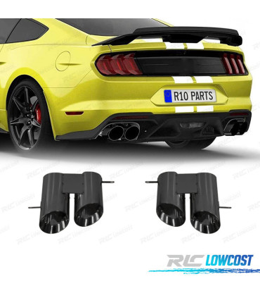 PONTEIRA DE ESCAPE FORD MUSTANG 15-22 LOOK GT500 PRETO BRILHANTE