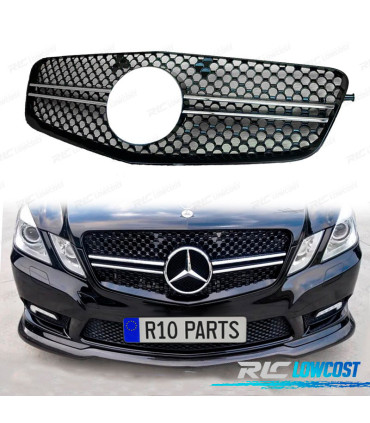 GRELHA FRONTAL MERCEDES CLASSE E W212 09-13 LOOK AMG CROMADO PRETO