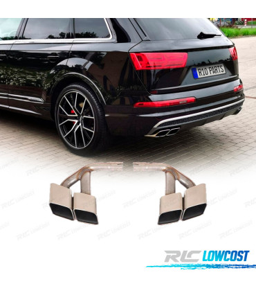 PONTEIRAS DE ESCAPE AUDI Q7 3.0T DIESEL 16-19 LOOK SQ7 CROMADAS