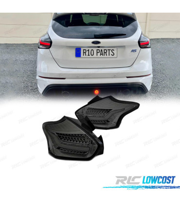 FAROLINS TRASEIROS PARA FORD FOCUS 3 HATCHBACK 14-17 LED DINÂMICO FUMADO