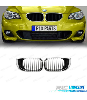 GRELHAS FRONTAIS BMW E60 E61 03-10 PRETO CROMADO