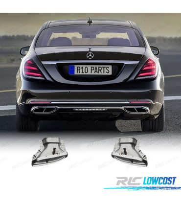 PONTEIRAS DE ESCAPE MERCEDES CLASSE S W222 13-17 LOOK MAYBACH AMG CROMADO