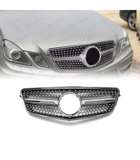 GRELHA FRONTAL MERCEDES CLASE E W212 09-13 LOOK AMG DIAMANT CROMADO PRETO