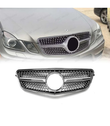 GRELHA FRONTAL MERCEDES CLASE E W212 09-13 LOOK AMG DIAMANT CROMADO PRETO