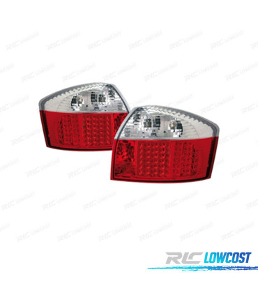 FAROLINS TRASEIROS LED AUDI A4 B6 00-04 VERMELHO BRANCO