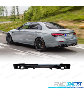 DIFUSOR MERCEDES CLASSE E W213 20-24 LOOK AMG PRETO BRILHANTE + PONTEIRAS DE ESCAPE