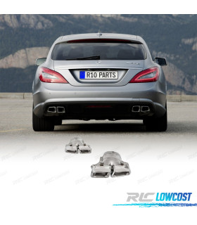 PONTEIRAS DE ESCAPE MERCEDES CLASSE CLS W218 11-14 LOOK AMG CROMADO