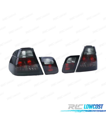 FAROLINS TRASEIROS BMW E46 SEDAN 98-01 FUMADOS LEX