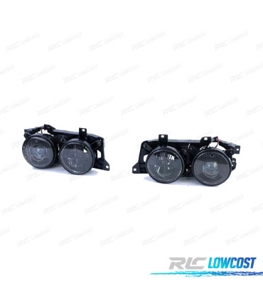 FARÓIS BMW E34 88-95 E32 86-94 FUNDO NEGRO