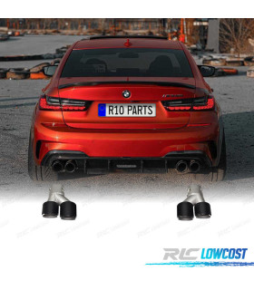 PONTEIRAS DE ESCAPE BMW G20 20-22 LOOK M PRETO BRILHANTE