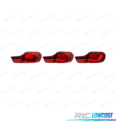 FAROLINS FULL LED BMW F32 F33 F36 LIGHT BAR OLED FUNDO VERMELHO 13-18