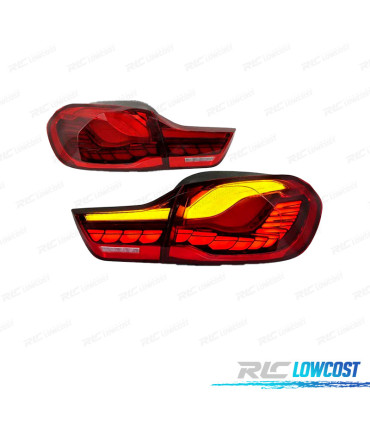 FAROLINS FULL LED BMW F32 F33 F36 LIGHT BAR OLED FUNDO VERMELHO 13-18