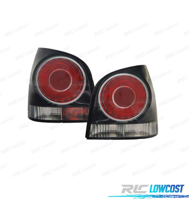 FAROLINS TRASEIROS VOLKSWAGEN VW POLO 9N3 05-09 FUNDO PRETO