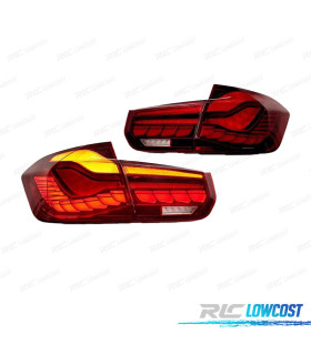 FAROLINS BMW F30 13-18 FULL LED LIGHT BAR OLED VERMELHO
