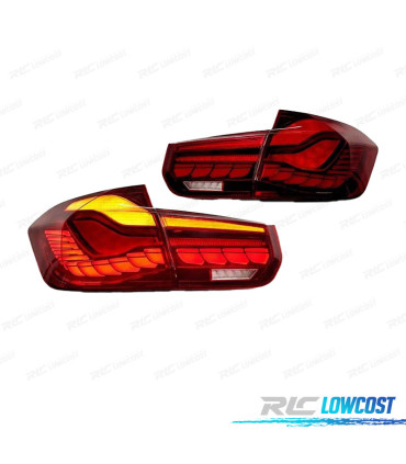 FAROLINS BMW F30 13-18 FULL LED LIGHT BAR OLED VERMELHO