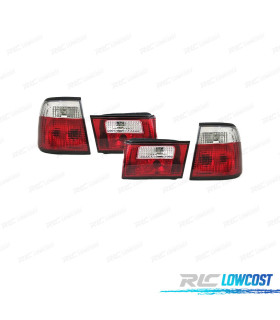 FAROLINS TRASEIROS PARA BMW SERIE 5 E34 88-95 VERMELHO CROMADO