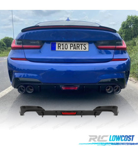 DIFUSOR BMW G20 19-22 LOOK M PERFORMANCE PRETO BRILHANTE + LUZ DE TRAVAGEM