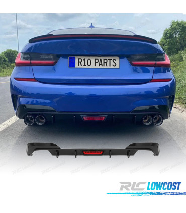DIFUSOR BMW G20 19-22 LOOK M PERFORMANCE PRETO BRILHANTE + LUZ DE TRAVAGEM