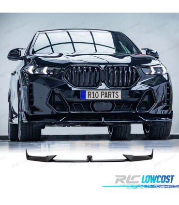 SPOILER LIP DIANTEIRO BMW X6 G06 LCI 23- LOOK M PRETO BRILHANTE