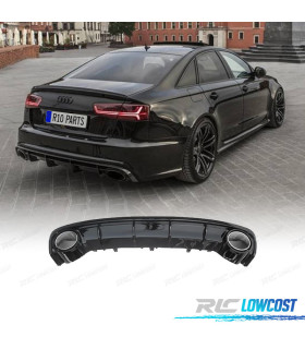 DIFUSOR AUDI A6 S LINE 15-18 LOOK RS6 PRETO BRILHANTE