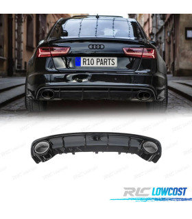 DIFUSOR AUDI A6 15-18 LOOK RS6 PRETO BRILHANTE