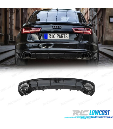 DIFUSOR AUDI A6 15-18 LOOK RS6 PRETO BRILHANTE
