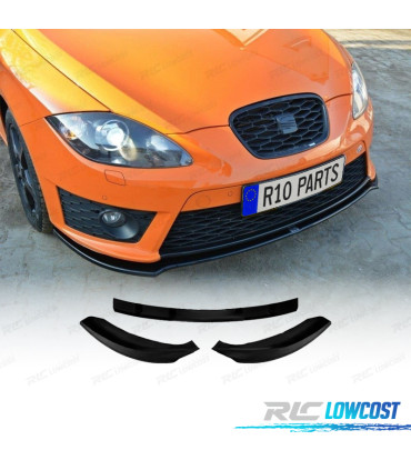 SPOILER LIP FRONTAL SEAT LEON 1P MK2 CUPRA 09-12 PRETO BRILHANTE