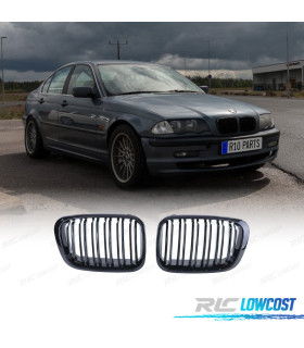 GRELHAS FRONTAIS BMW E46 SEDAN TOURING 98-01 LOOK M PRETO BRILHANTE