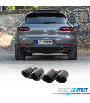PONTEIRAS DE ESCAPE PORSCHE MACAN 95B 14-17 LOOK GTS PRETO