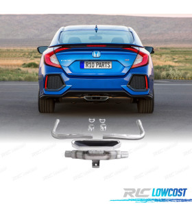 PONTEIRA DE ESCAPE HONDA CIVIC 16- LOOK SI CROMADO