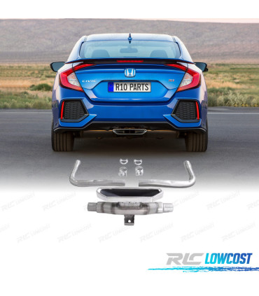 PONTEIRA DE ESCAPE HONDA CIVIC 16- LOOK SI CROMADO