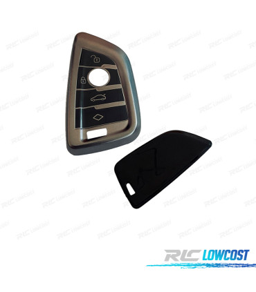 CAPA DE CHAVE BMW QUADRADA CINZA E PRETA