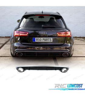 DIFUSOR TRASEIRO AUDI A6 4G 15-18 LOOK RS + PONTEIRAS ESCAPE