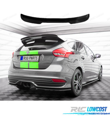 AILERON SPOILER FORD FOCUS MK3 11-14 LOOK ST PRETO BRILHANTE