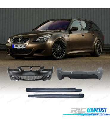 KIT CARROÇARIA BMW E61 TOURING 03-07 COM PDC + LAVA FAROIS LOOK M5