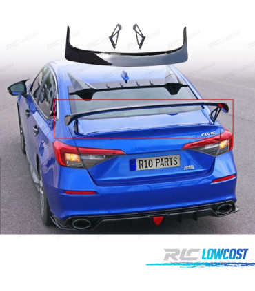 AILERON SPOILER HONDA CIVIC SEDAN 23- LOOK TYPE R PRETO BRILHANTE