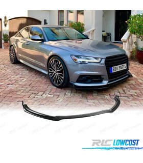 SPOILER LIP FRONTAL AUDI A6 C7 15-18 LOOK S-LINE PRETO BRILHANTE