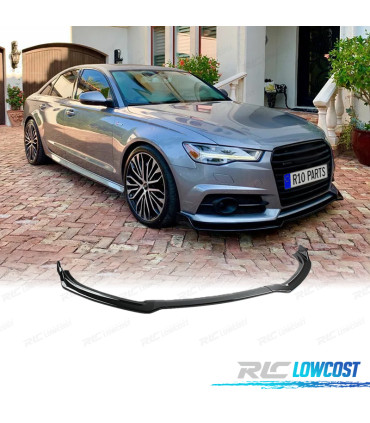 SPOILER LIP FRONTAL AUDI A6 C7 15-18 LOOK S-LINE PRETO BRILHANTE
