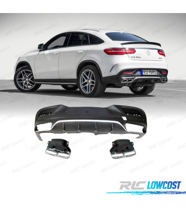 DIFUSOR MERCEDES C292 14-18 LOOK AMG GLE63 CROMADO + PONTEIRAS ESCAPE