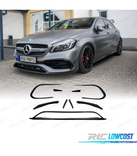 SPOILER LIP FRONTAL MERCEDES CLA W117 LOOK AMG A45 16-PRETO
