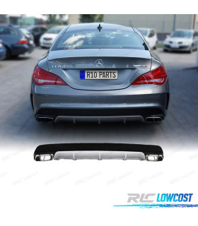 DIFUSOR TRASEIRO MERCEDES CLA W117 13-18 LOOK AMG CLA45 + PONTEIRAS DE ESCAPE