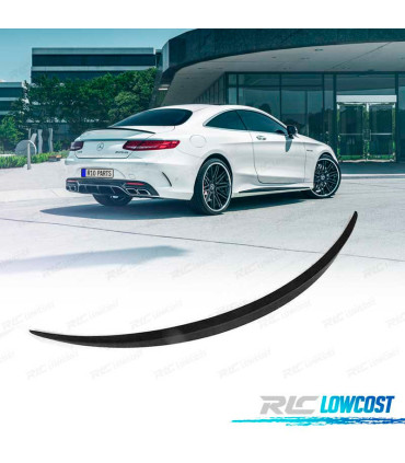 SPOILER LIP TRASEIRO MERCEDES CLASSE S C217 14-20 LOOK S63 AMG PRETO BRILHANTE