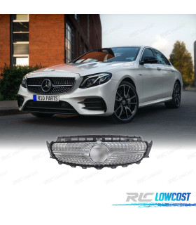 GRELHA DIANTEIRA MERCEDES CLASE E W213 AMG 17-20 LOOK DIAMOND PRATEADO