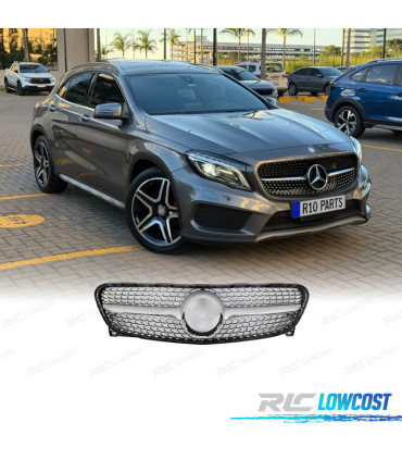 GRELHA DIANTEIRA MERCEDES CLASE GLA X156 AMG 15-17 LOOK DIAMOND SILVER