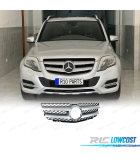 GRELHA FRONTAL MERCEDES GLK X204 08-12 LOOK AMG PRETO PRATA